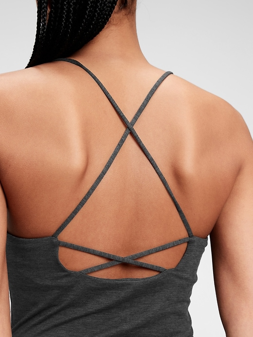 Image number 5 showing, GapFit Brushed Tech Jersey Strappy Back Tank Top