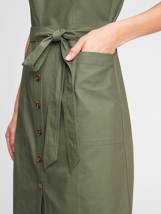 Image number 5 showing, Linen-Cotton Apron Dress
