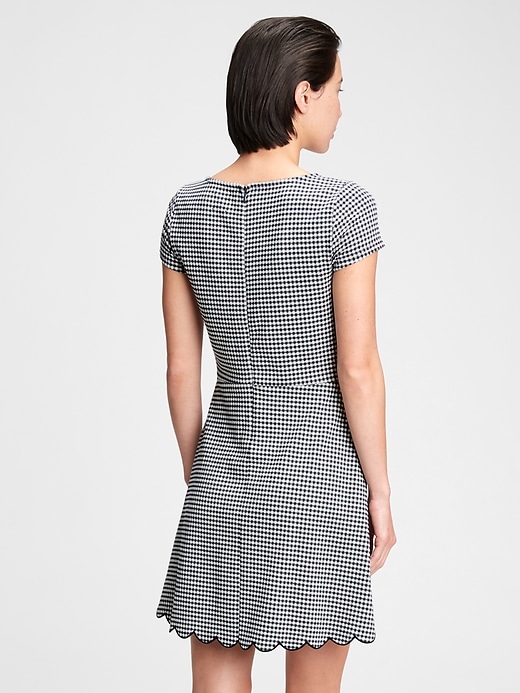 2 of 8 showing, with the color navy blue gingham of product Fit & Flare Dress
