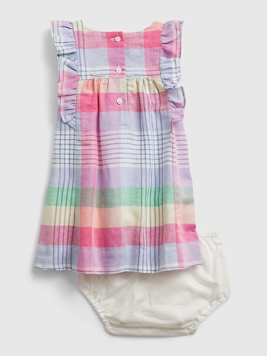 2 of 8 showing, with the color bicoastal blue of product Baby Plaid Dress