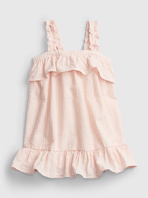 1 of 8 showing, with the color pure pink of product Baby Seersucker Dress