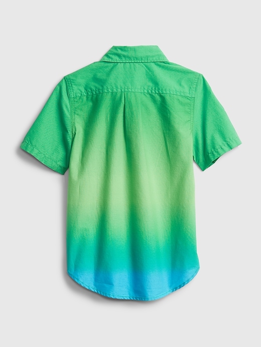 2 of 8 showing, with the color parrot green of product Toddler Ombre Poplin Shirt