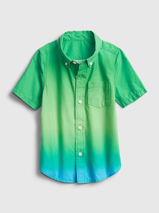 1 of 8 showing, with the color parrot green of product Toddler Ombre Poplin Shirt