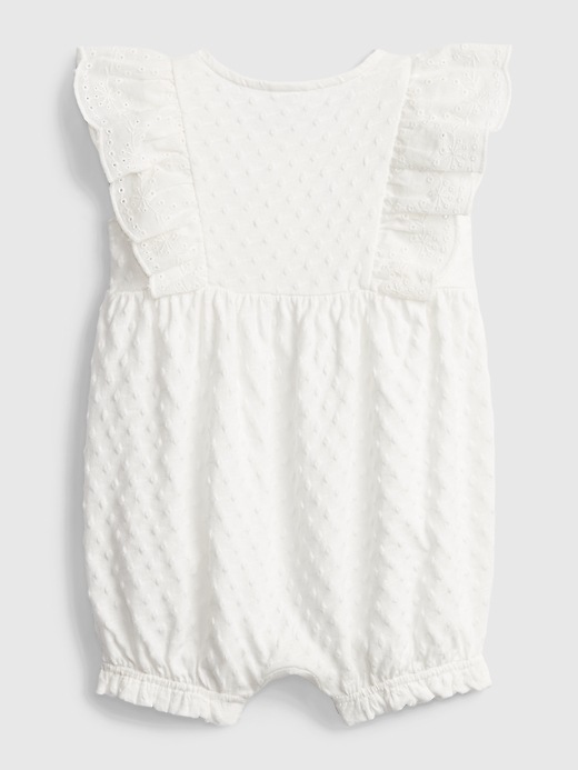 2 of 8 showing, with the color new off white of product Baby Eyelet Shorty One-Piece