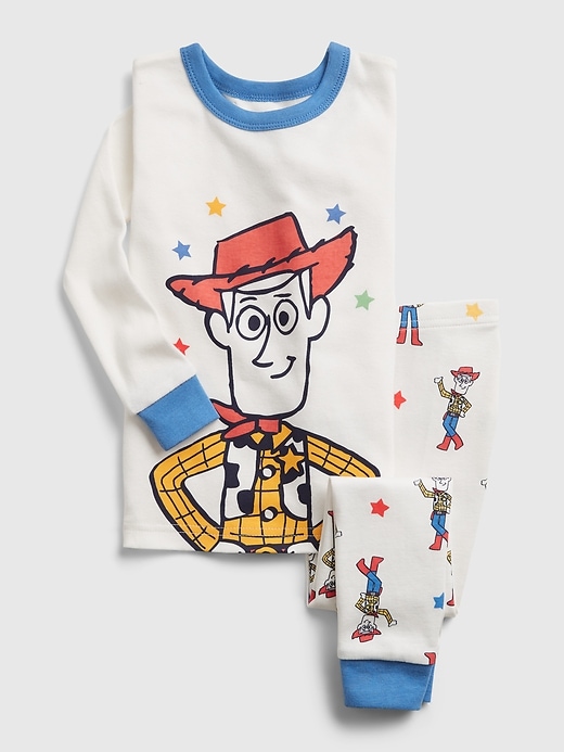 1 of 8 showing, with the color new off white of product Gap × Disney Baby & Toddler Toy Story Organic Cotton PJ Set