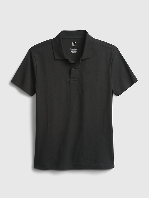 2 of 8 showing, with the color black of product Teen 100% Organic Cotton Polo Shirt