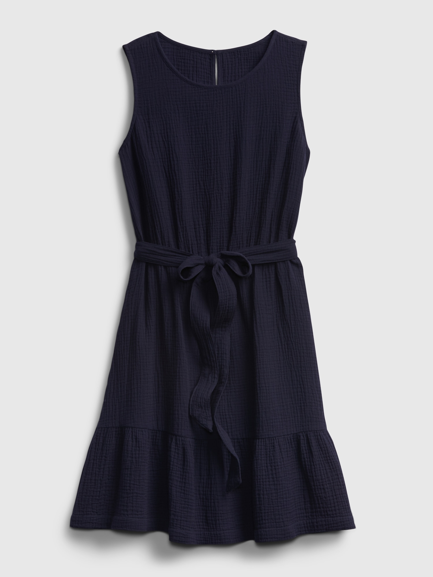 Ruffle Hem Gauze Dress Gap