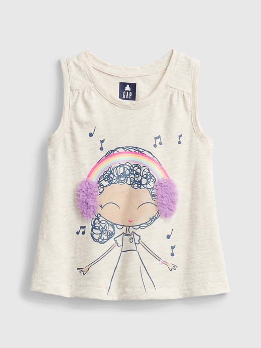 1 of 8 showing, with the color bea graphic of product Toddler Bea Graphic 3D Tank Top