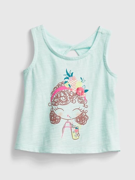 1 of 8 showing, with the color bea graphic of product Toddler Bea Graphic Twist Tank Top