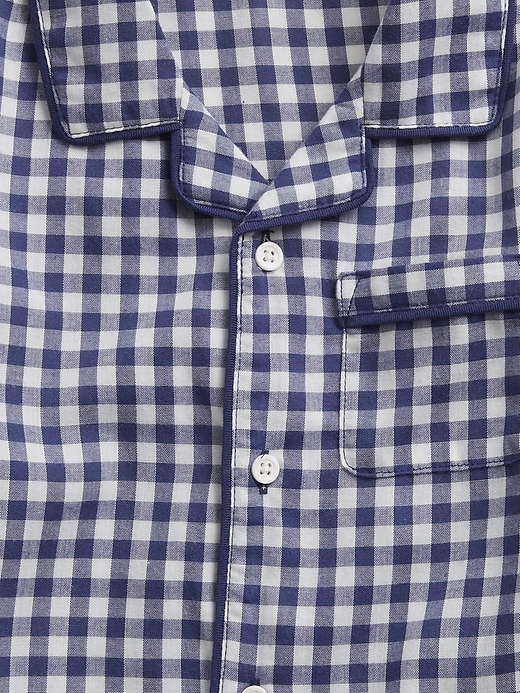 2 of 8 showing, with the color blue gingham of product babyGap Gingham PJ Set