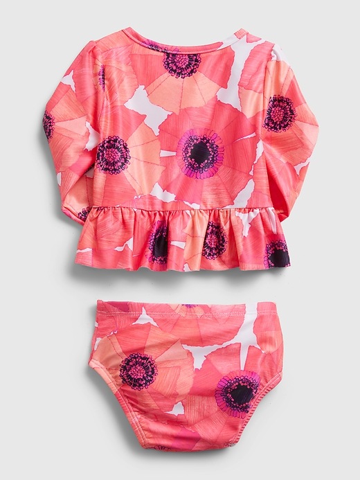 2 of 8 showing, with the color new off white floral of product Baby Print Swim Two-Piece