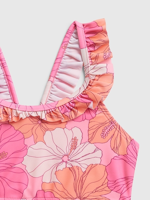Image number 3 showing, Kids Recycled Ruffle Floral Bikini