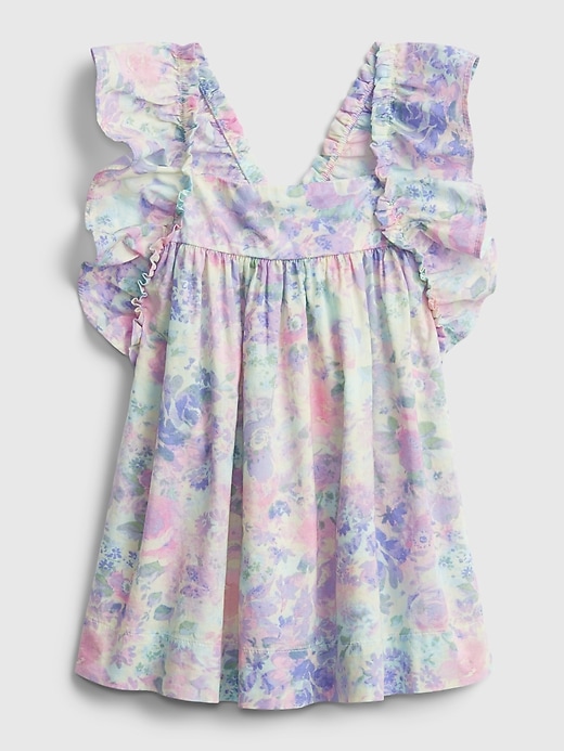 1 of 8 showing, with the color purple rose of product Baby Floral Flutter Dress