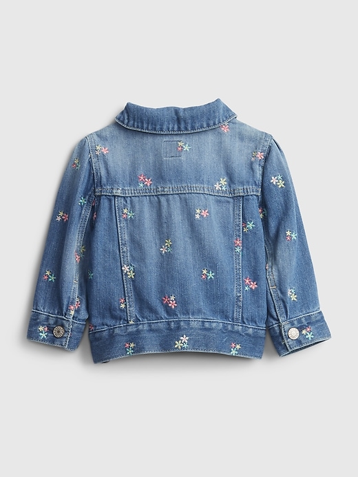 Image number 2 showing, Baby Embroidered Floral Denim Jacket