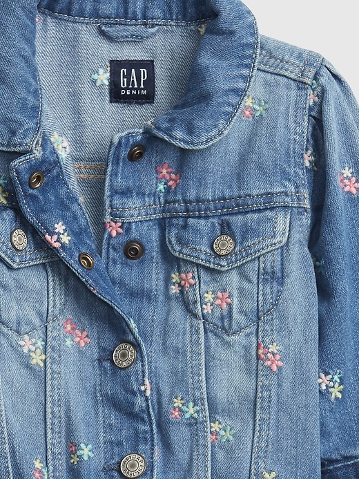 Image number 3 showing, Baby Embroidered Floral Denim Jacket