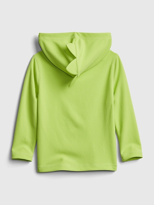 2 of 8 showing, with the color lime cooler of product Toddler Hoodie Swim Rash Guard