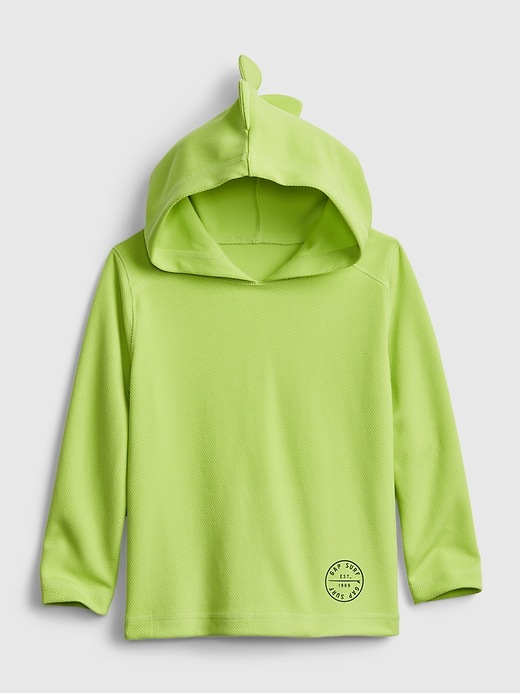 1 of 8 showing, with the color lime cooler of product Toddler Hoodie Swim Rash Guard