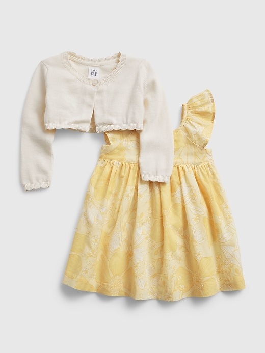 1 of 8 showing, with the color new honeysuckle of product Baby Sweater Dress Set