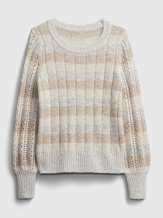 Image number 6 showing, Pointelle Crewneck Sweater