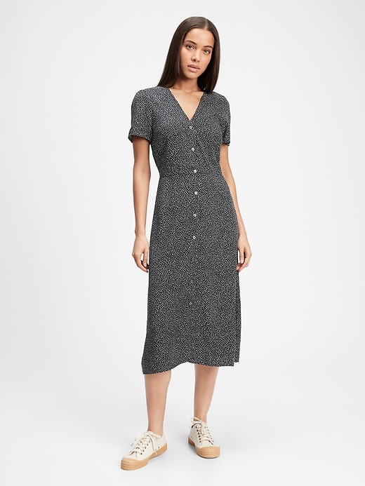 Gap Button-Front Midi Dress