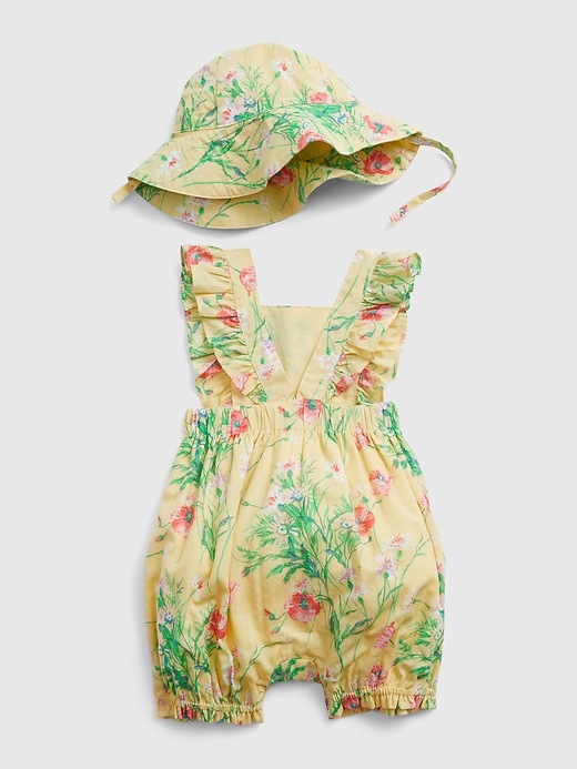 Image number 2 showing, Baby Floral Shorty One-Piece Outfit Set