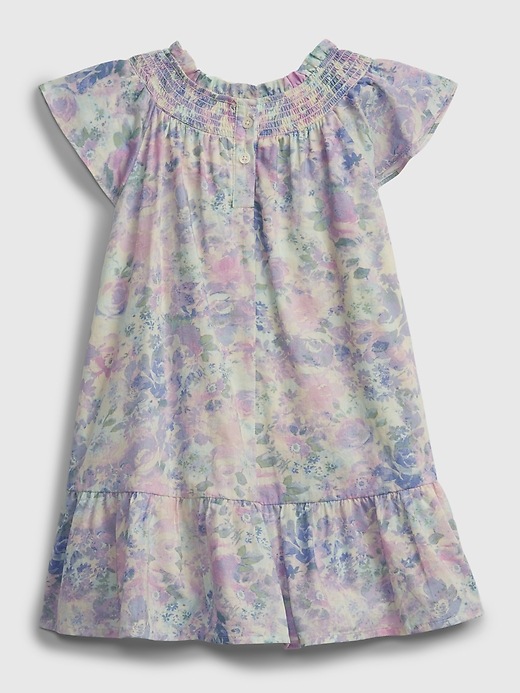2 of 8 showing, with the color blue floral of product Toddler Floral Smocked Dress