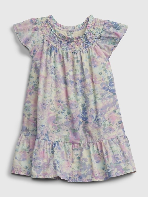 1 of 8 showing, with the color blue floral of product Toddler Floral Smocked Dress