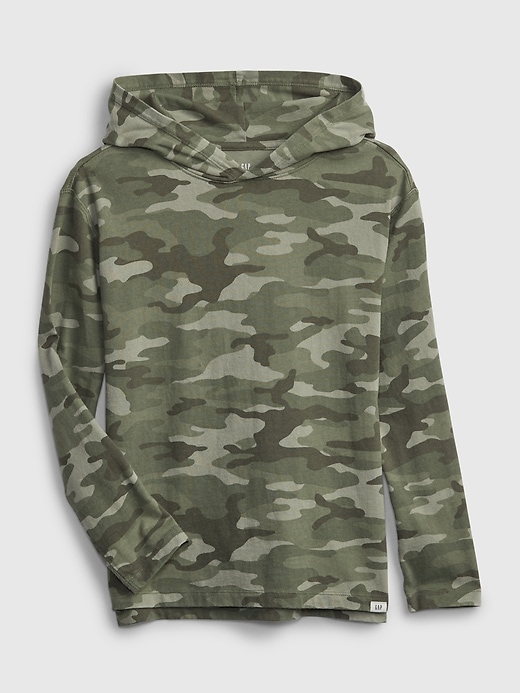 1 of 8 showing, with the color green camo of product Kids Knit Hoodie