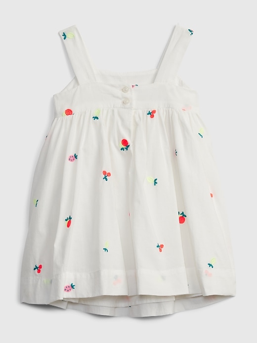 2 of 8 showing, with the color new off white of product Baby Embroidered Fruit Dress