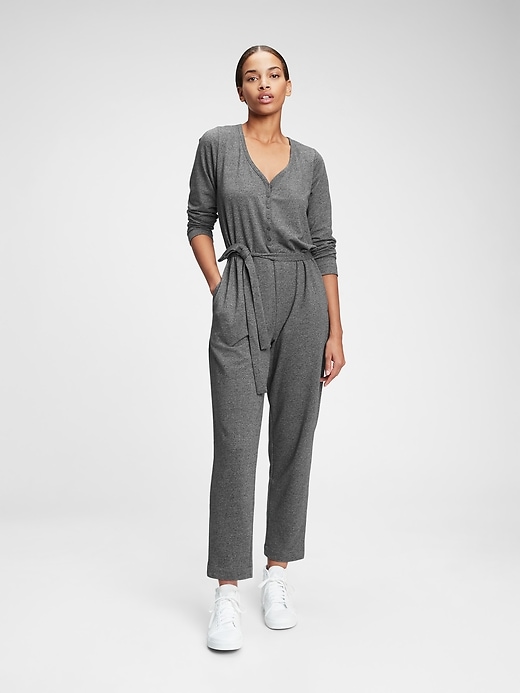 View large product image 1 of 1. Triblend Belted Jumpsuit
