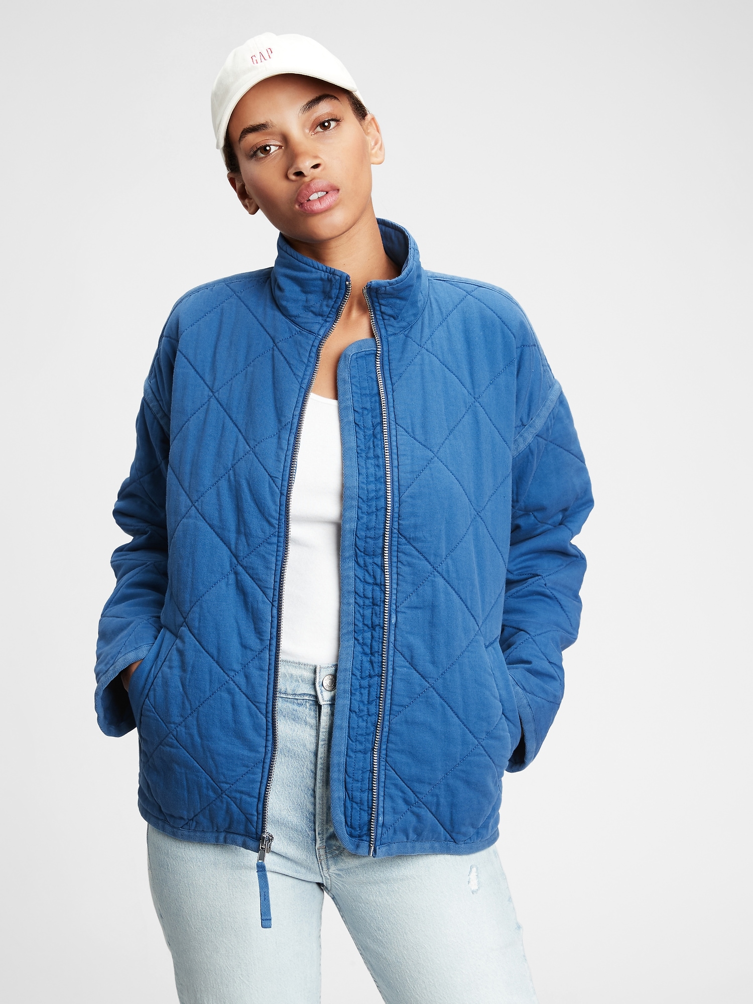 gap quilted denim jacket