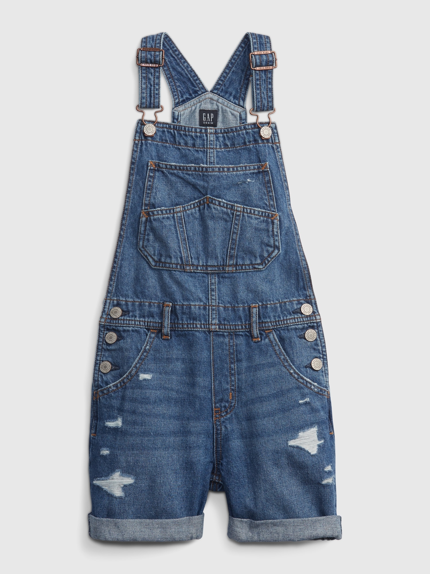 Kids Distressed Denim Shortalls Gap