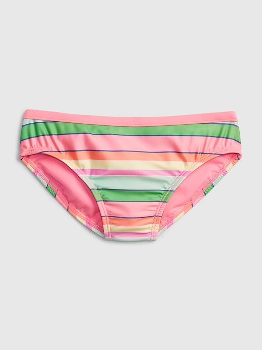 1 of 8 showing, with the color multi stripe of product Kids Recycled Stripe Swim Bikini Bottoms
