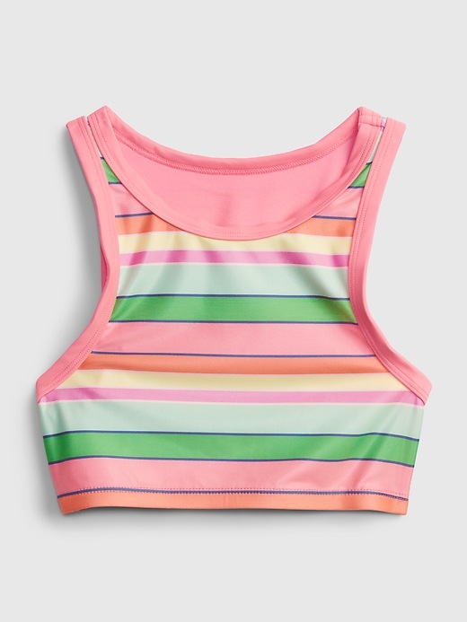 1 of 8 showing, with the color multi stripe of product Kids Recycled Stripe Swim Tankini Top
