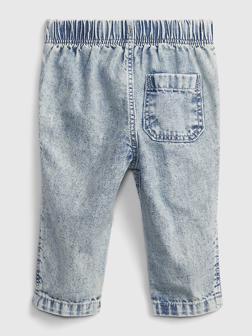 2 of 8 showing, with the color medium wash of product Baby Denim Pull-On Jeans