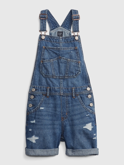 Kids Distressed Denim Shortalls