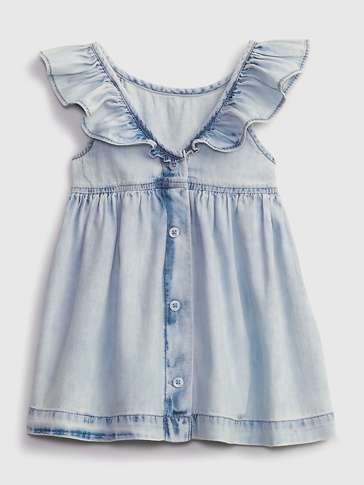2 of 8 showing, with the color discotheque blue of product Baby Denim Tumble Dress