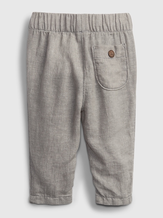 2 of 8 showing, with the color silver of product Baby Pull-On Linen Pants
