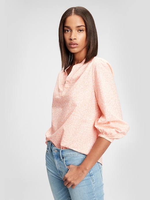 1 of 8 showing, with the color pink print of product Print Top