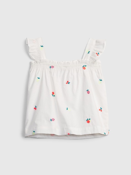2 of 8 showing, with the color multi fruit of product Toddler Flutter Smocked Top