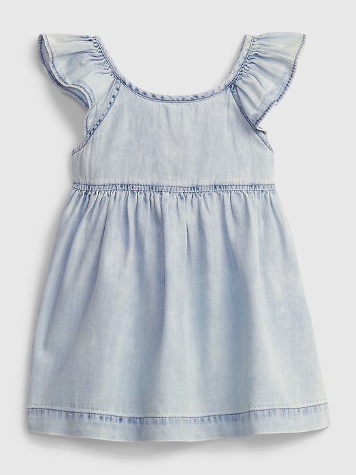1 of 8 showing, with the color discotheque blue of product Baby Denim Tumble Dress