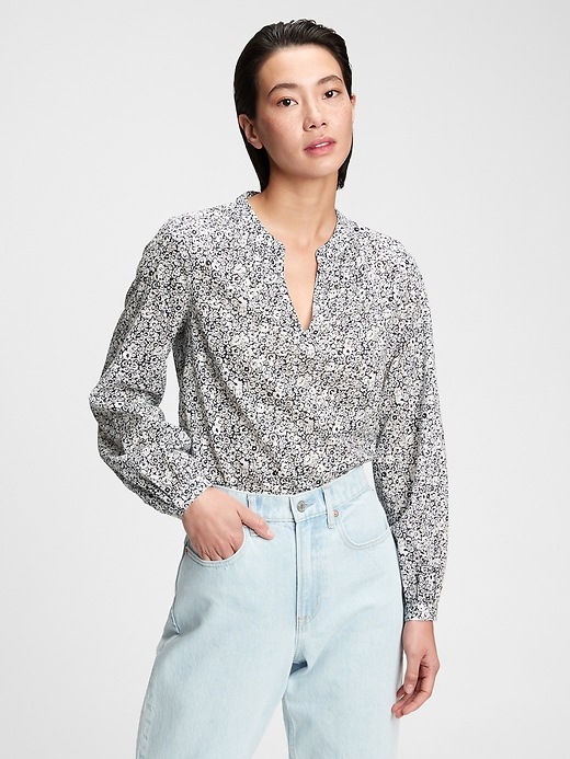 Image number 1 showing, Shirred Popover Top