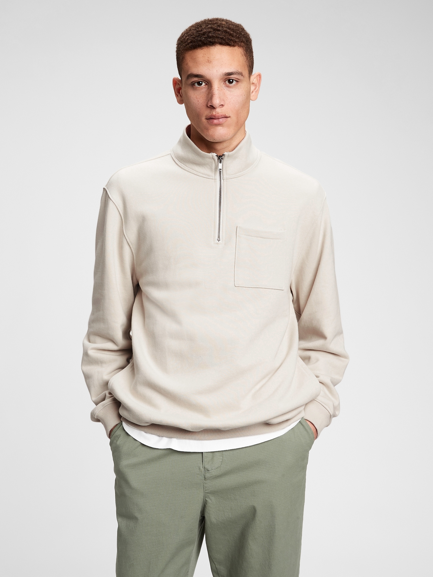 gap mens half zip sweater