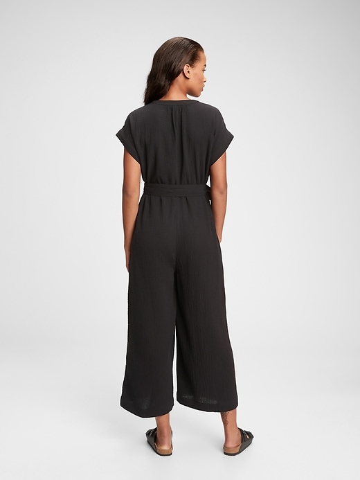 2 of 8 showing, with the color true black of product Gauze Jumpsuit