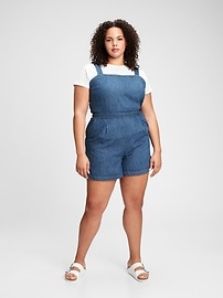 View large product image 5 of 7. Apron Denim Romper with Washwell&#153