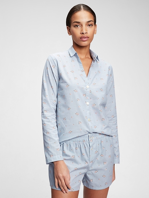 View large product image 1 of 1. Adult Pajama Shirt in Poplin
