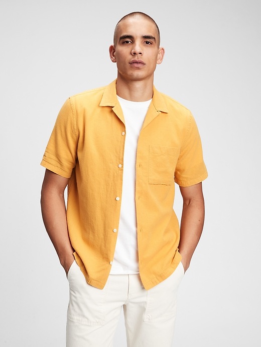 Image number 8 showing, Linen-Cotton Button-Front Shirt