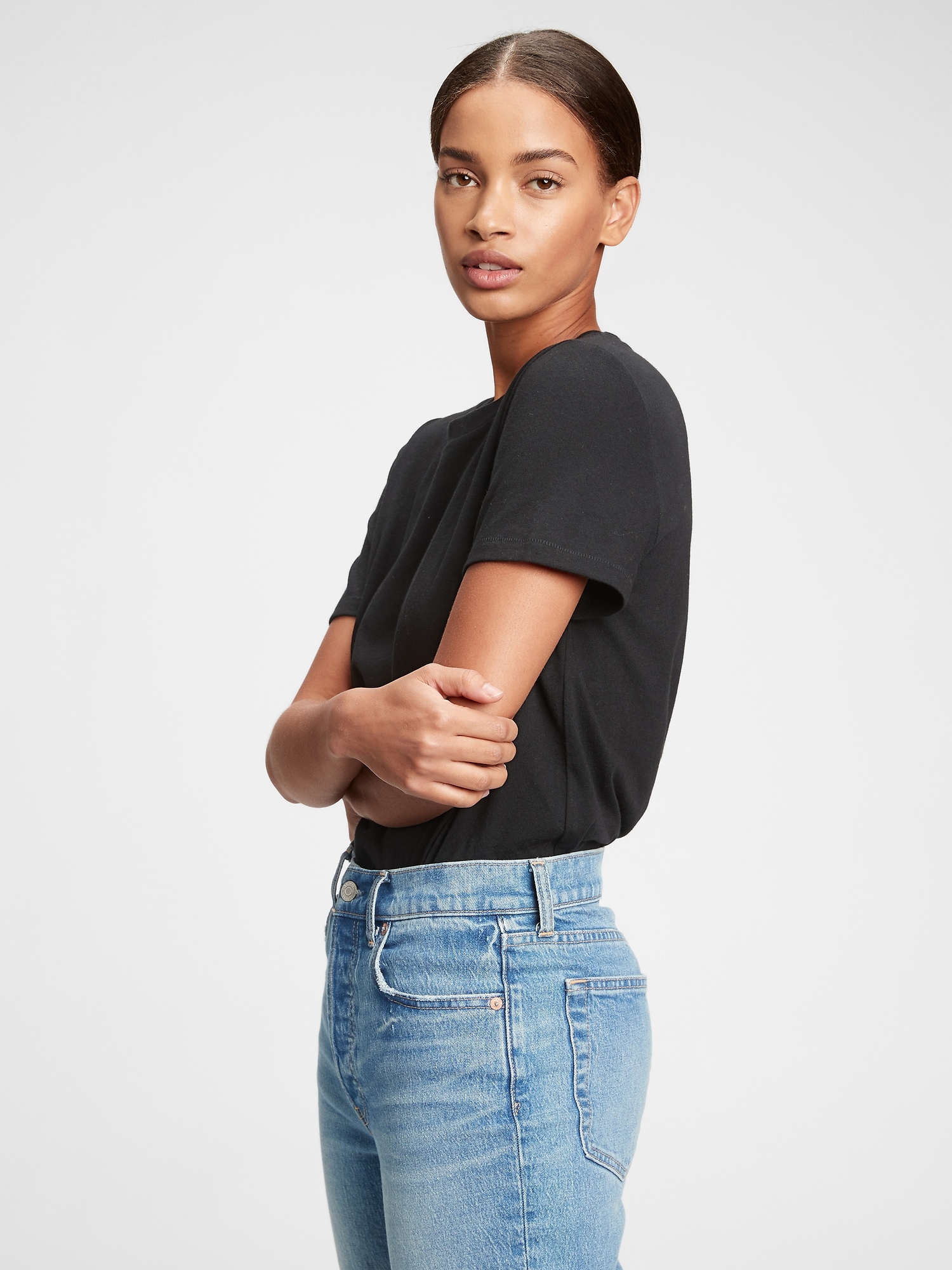 Gap Organic Cotton Vintage Crewneck T-shirt In Black