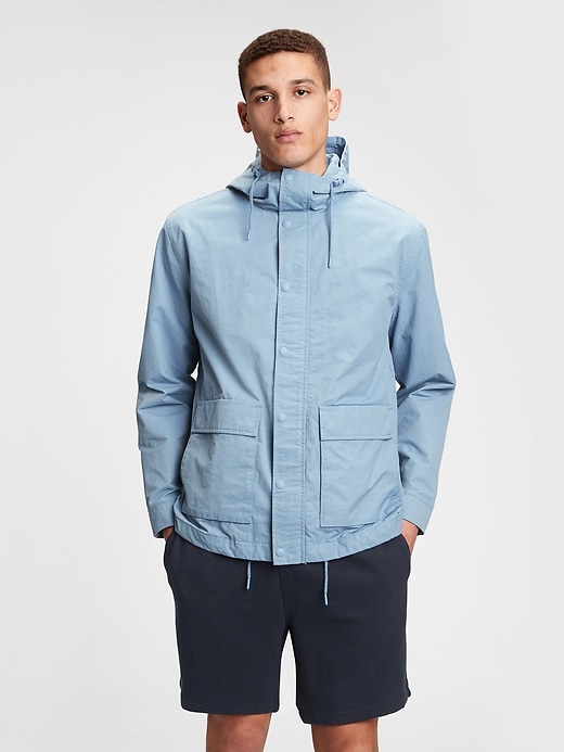 1 of 8 showing, with the color alps blue of product Nylon Anorak