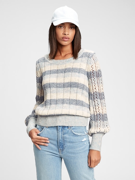 Image number 7 showing, Pointelle Crewneck Sweater